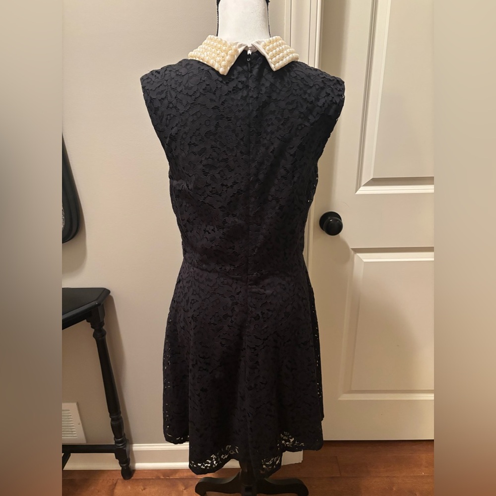 Betsey Johnson Black Lace Dress with Pearl Collar - Picture 10 of 10